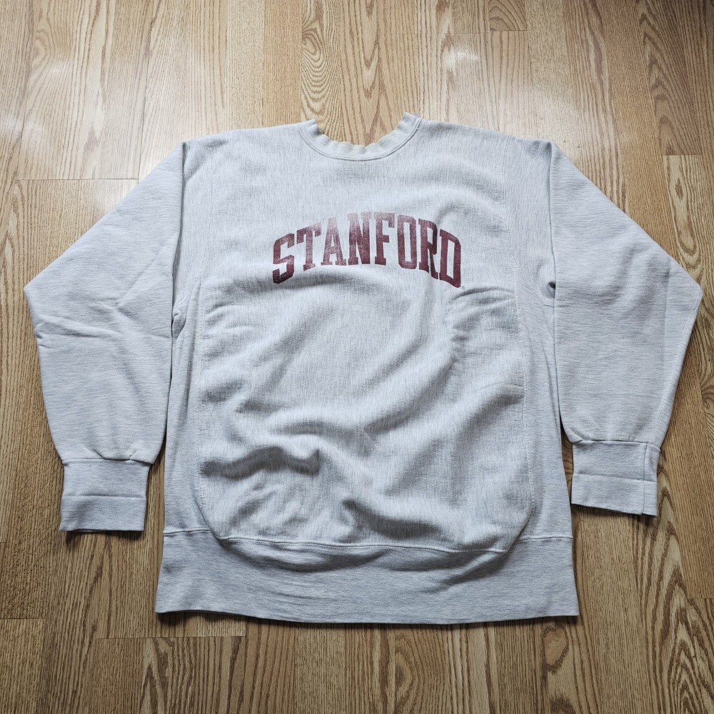 Stanford University MV Sport Sweatshirt Mens Large Gray Reverse Weave Pro-Cut L
